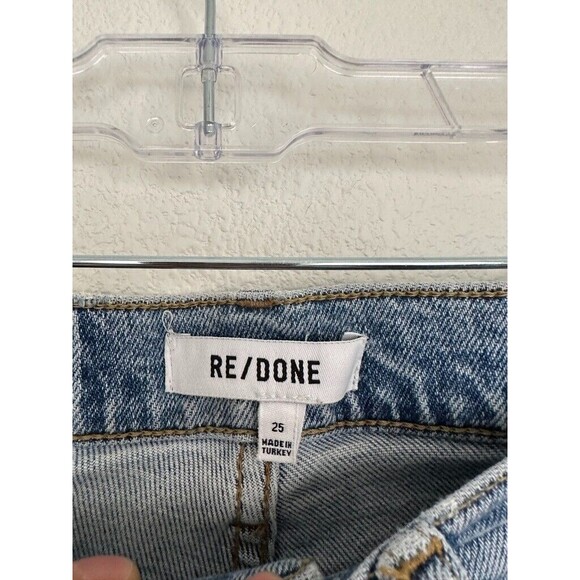 Re/Done Women's 90s High Rise Ankle Crop Button Fly Jeans Light Wash Blue Sz 25 - Picture 4 of 9